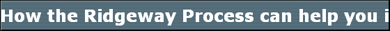 How the Ridgeway Process can help you in your business and personal life
