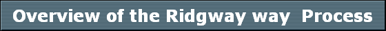 Overview of the Ridgway way  Process