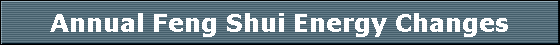 Annual Feng Shui Energy Changes
