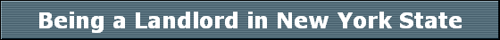 Being a Landlord in New York State