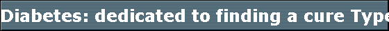 Diabetes: dedicated to finding a cure Type 2
