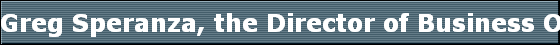Greg Speranza, the Director of Business Operations for Proformance Sports Training 