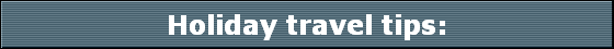 Holiday travel tips: