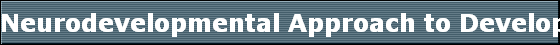 Neurodevelopmental Approach to Developmental Delays
