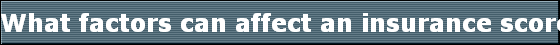What factors can affect an insurance score? 